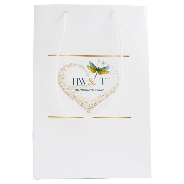 Elegant HealWell & Thrive  Medium Gift Bag (Front)