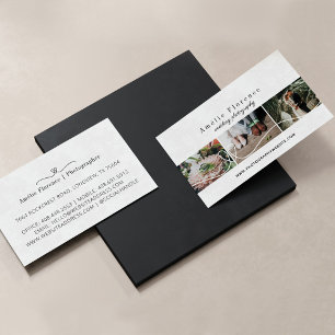 Elegant Heart 3 Photo Collage Wedding Photographer Business Card