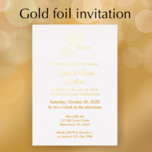 Elegant Heart 50th Wedding Anniversary Party Gold