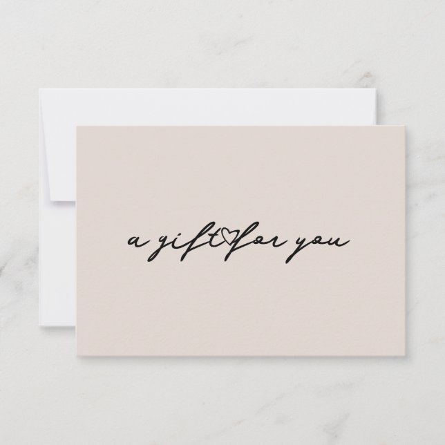 Elegant Heart Beauty Gift Beige Certificate Card (Front)