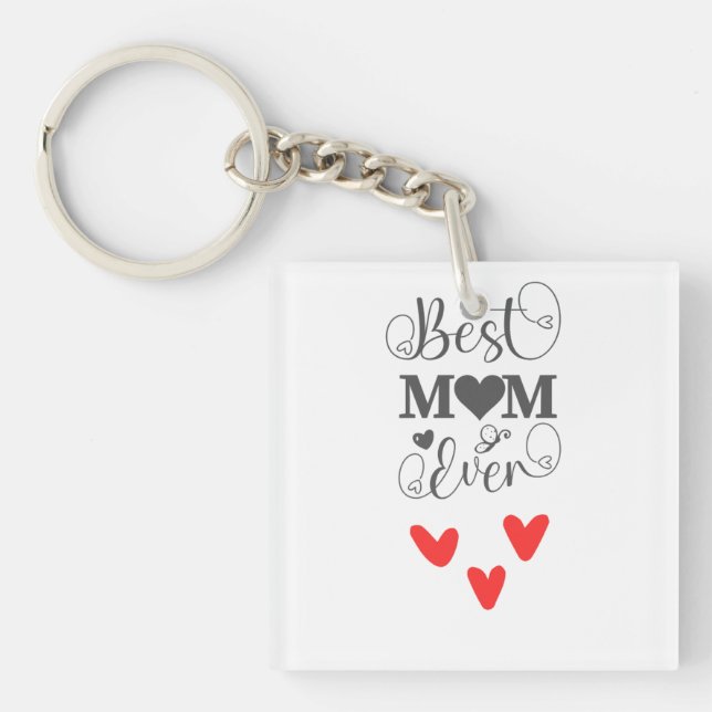 Elegant Heart & Butterfly Design for Mother’s Day Key Ring (Front)