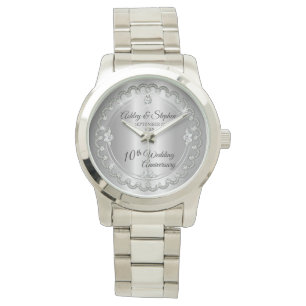 Elegant Heart Diamonds 10th Wedding Anniversary Watch