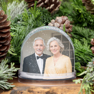 Elegant Heart Diamonds 50th Wedding Anniversary Snowglobe