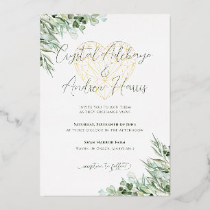 Elegant Heart Eucalyptus Foliage Formal Wedding 