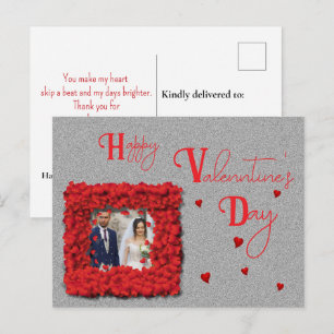 Elegant heart frame postcard