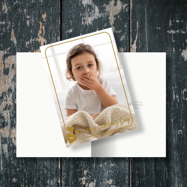 Elegant Heart Framed Photo Valentine Card (Creator Uploaded)