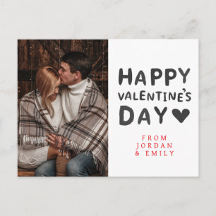 Elegant Heart Happy Valentine's Day Photo Holiday Postcard