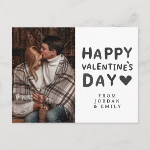 Elegant Heart Happy Valentine's Day Photo Holiday Postcard