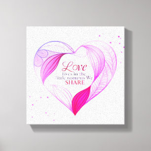 Elegant Heart Love Quote Art Canvas Print