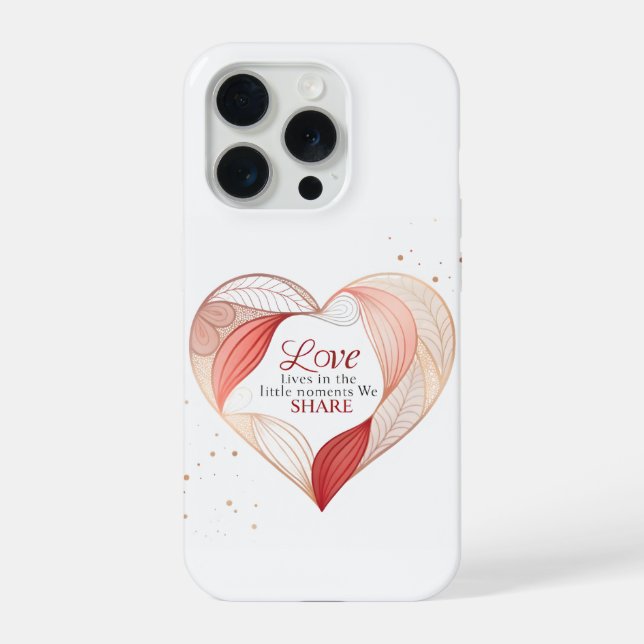 Elegant Heart Love Quote Art iPhone Case (Back)