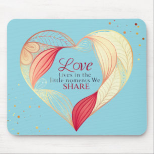 Elegant Heart Love Quote Art – Mouse Mat