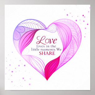 Elegant Heart Love Quote Art Poster