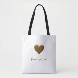 Elegant Heart of Gold, Customised Message Tote Bag