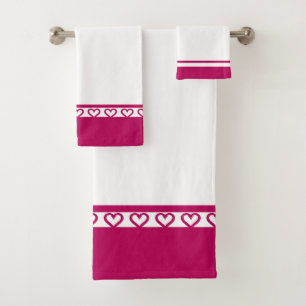 Elegant Heart Pattern Bath Towel Set