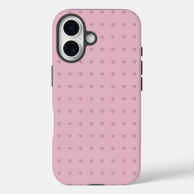 Elegant Heart Pattern Pink Phone / iPad case (Back)