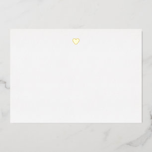 Elegant Heart Real Gold Foil Stationery Note Card