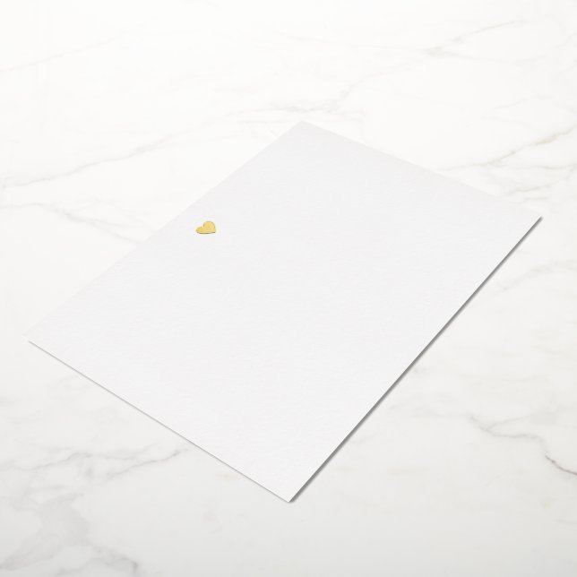 Elegant Heart Real Gold Foil Stationery Note Card (Rotated)