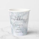 Elegant Heart Script Winter Wedding Paper Cups<br><div class="desc">This elegant heart script winter wedding design can be personalised with your celebration details set in chic typography. Designed by Thisisnotme©</div>
