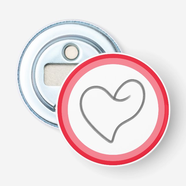 Elegant Heart Shape Design Bottle Opener (Front)