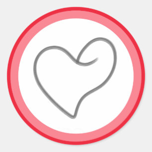 Elegant Heart Shape Design Classic Round Sticker