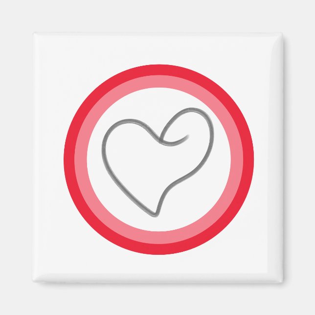 Elegant Heart Shape Design Magnet (Front)