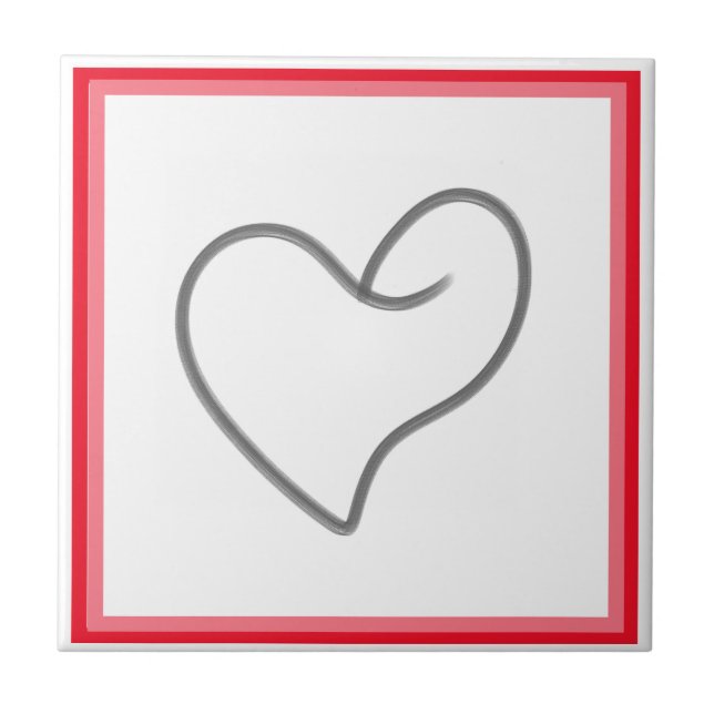 Elegant Heart Shape Design Tile (Front)