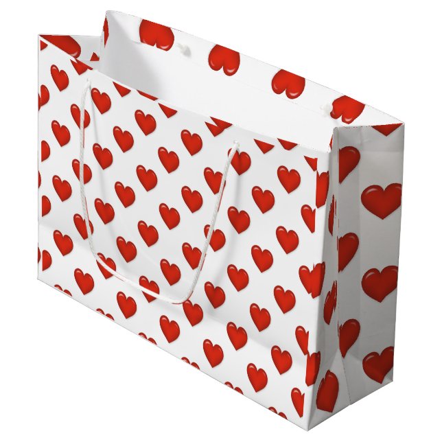 Elegant Heart Shape Large Gift Bag (Front Angled)