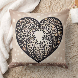 Elegant Heart Silhouette Cushion