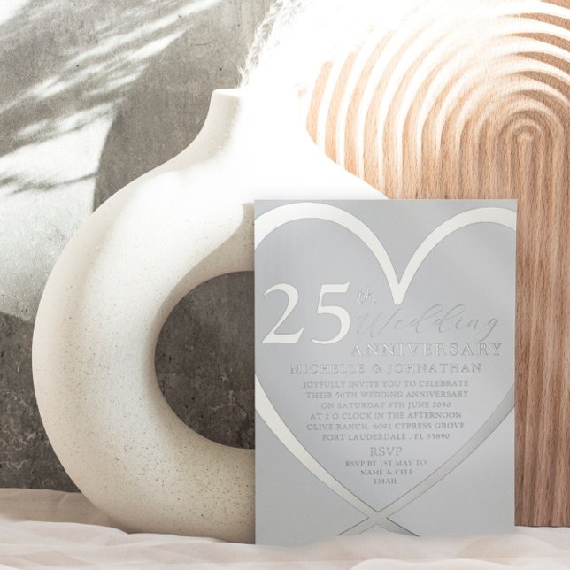 Elegant Heart  Silver 25 th Wedding Anniversary  (Creator Uploaded)