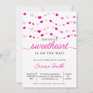 Elegant Heart Valentine's Baby Shower Invitation