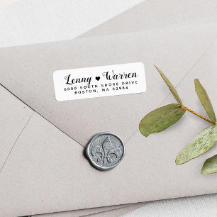 Elegant Heart Wedding Return Address