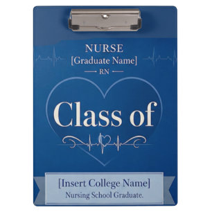 Elegant Heartbeat Nurse Clipboard Personalised R