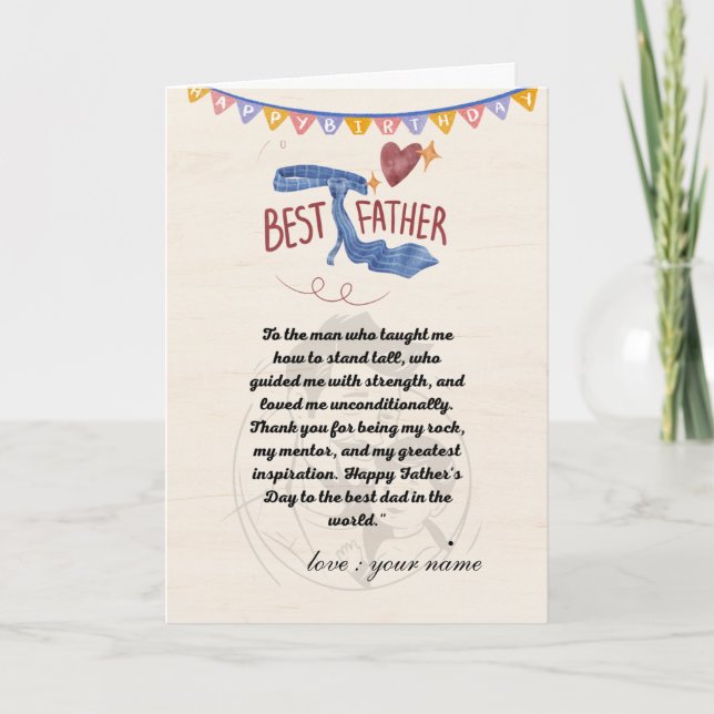 Elegant Heartfelt Father's Day Card Template  (Front)