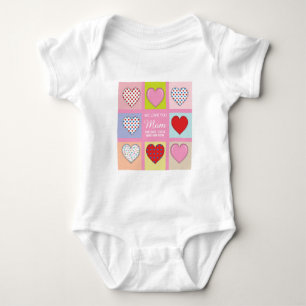 Elegant Heartful Mother’s Day Design Baby Bodysuit