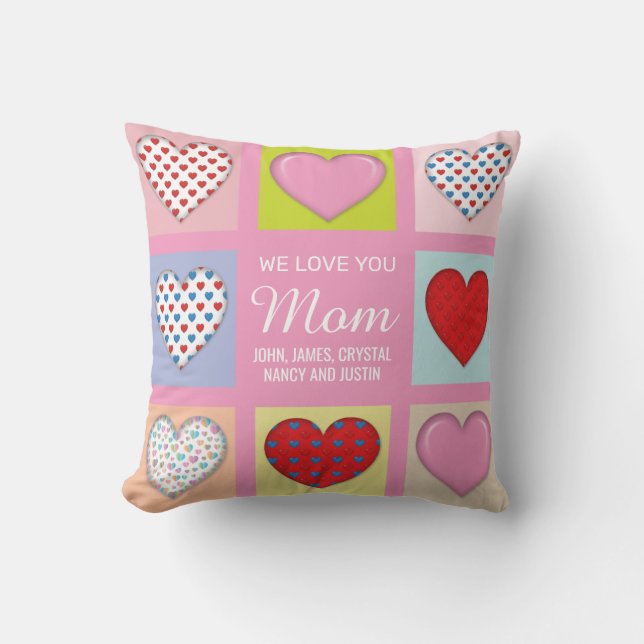 Elegant Heartful Mother’s Day Design Pillow (Front)