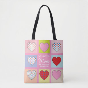 Elegant Heartful Mother’s Day Design Tote Bag