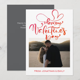 Elegant Hearts Happy Valentine's Day 1 Photo Holiday Card