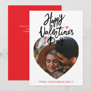 Elegant Hearts Happy Valentine's Day 1 Photo Holiday Card