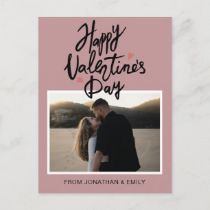 Elegant Hearts Happy Valentine's Day 1 Photo Holiday Postcard