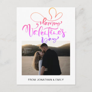 Elegant Hearts Happy Valentine's Day 1 Photo Holiday Postcard