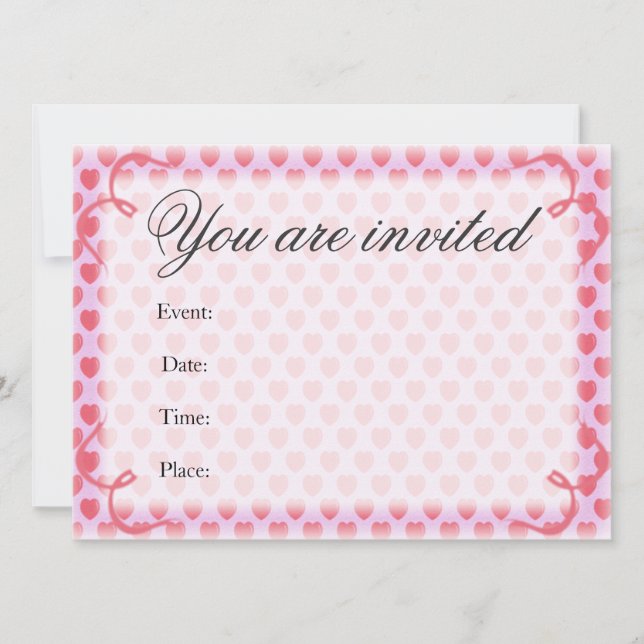 Elegant Hearts Invitation (Front)