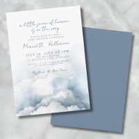 Elegant Heaven Watercolor Blue Baby Shower