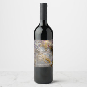 Elegant Heavenly Gold Gate, Gold Text Wine Label