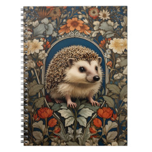 Elegant Hedgehog William Morris Inspired Notebook
