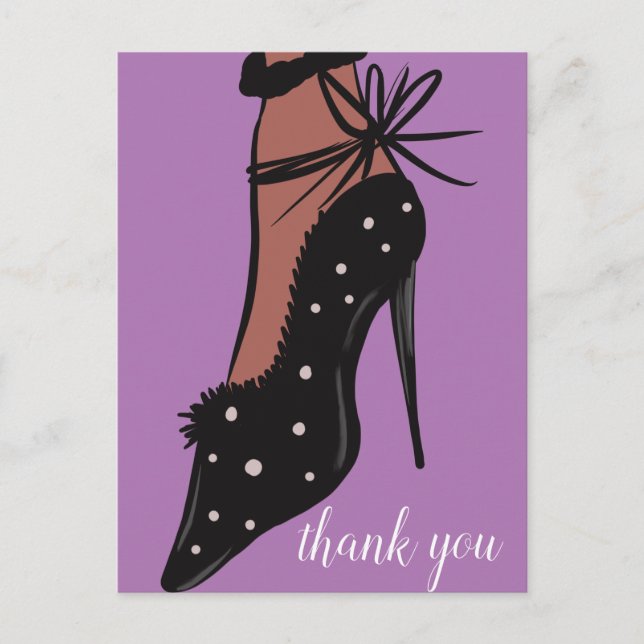  Elegant Heel Beauty Fashionista Blogger Purple  Postcard (Front)
