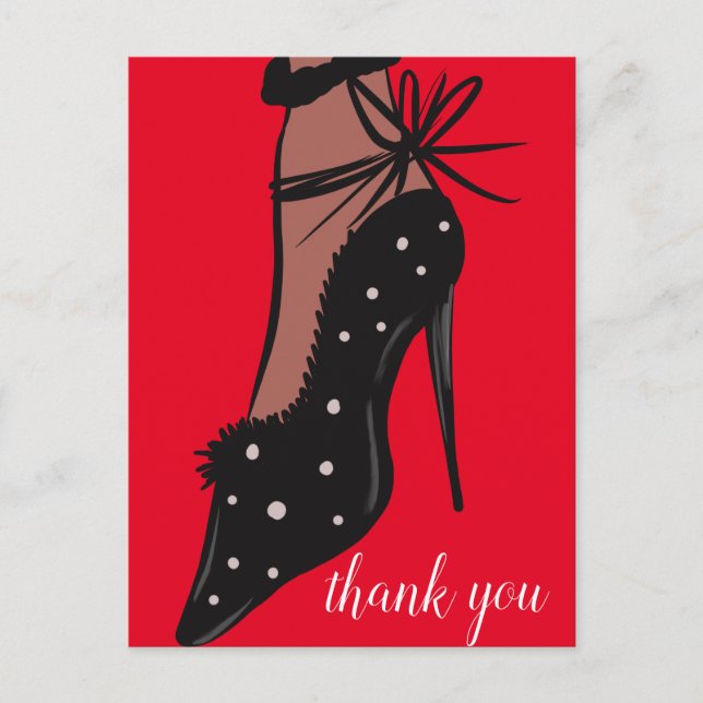  Elegant Heel Beauty Fashionista Blogger  Red Postcard (Front)
