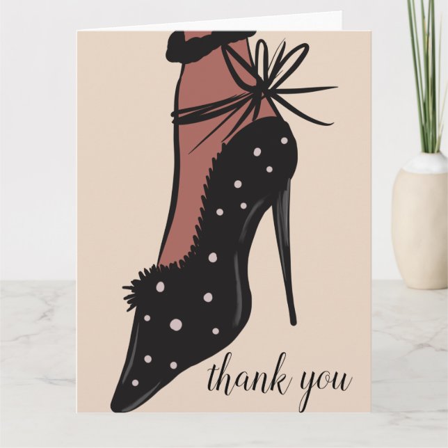  Elegant Heel Beauty Fashionista Blogger  Thank You Card (Front)