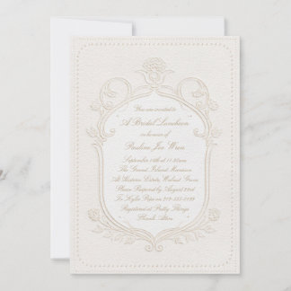 Elegant Heirloom Rococo Floral Bridal Luncheon Invitation