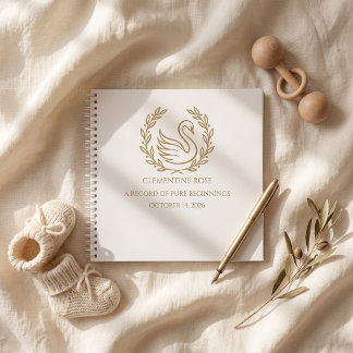 Elegant Heirloom Swan Baby Keepsake Memory Book |