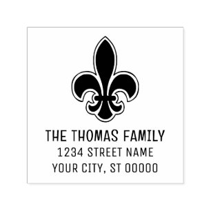 Elegant Heraldic Fleur de Lis #22 Name Address Self-inking Stamp